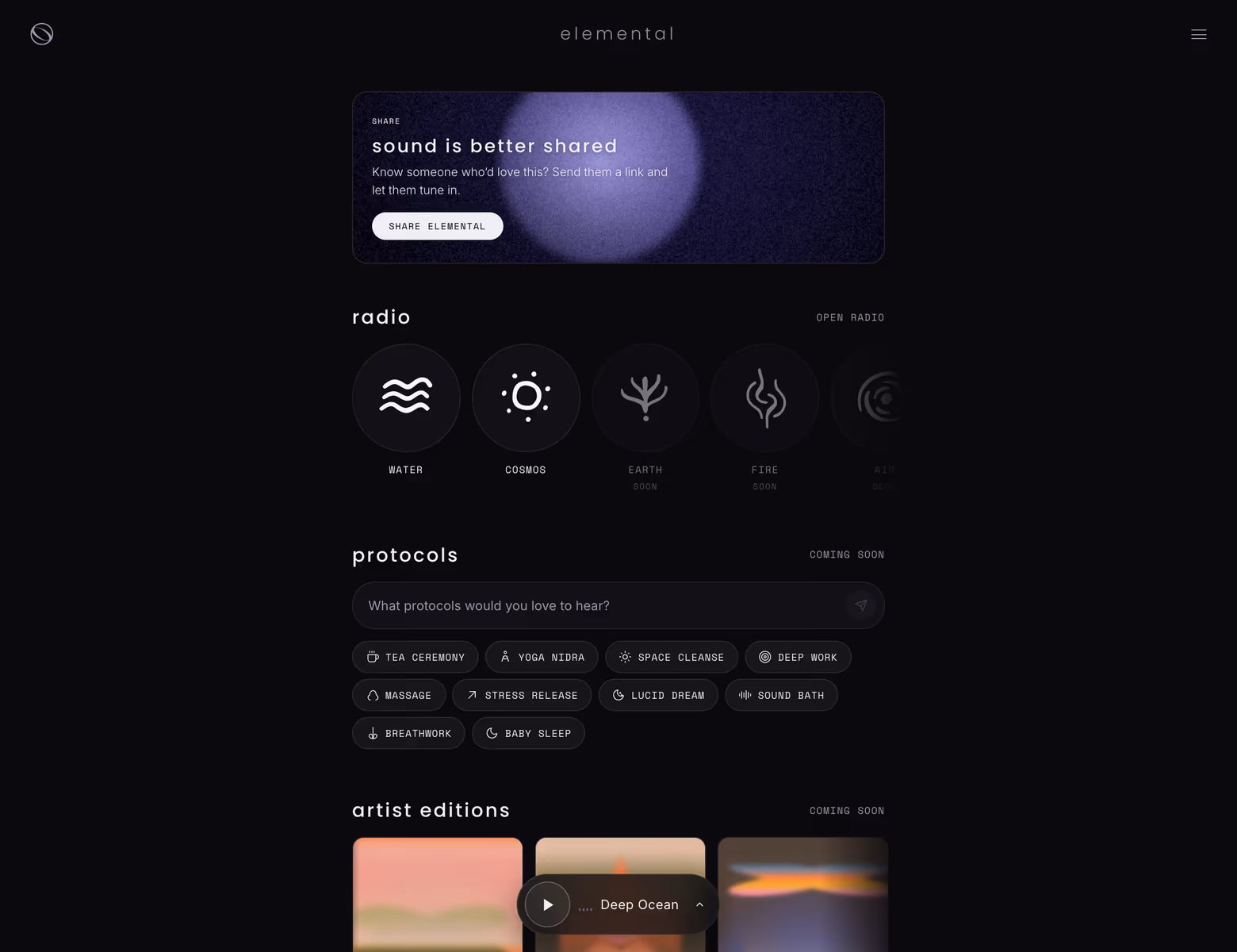 Elemental — Home — the five stations
