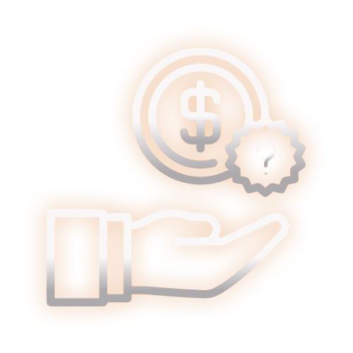 Icon of a hand holding a coin with a dollar sign.